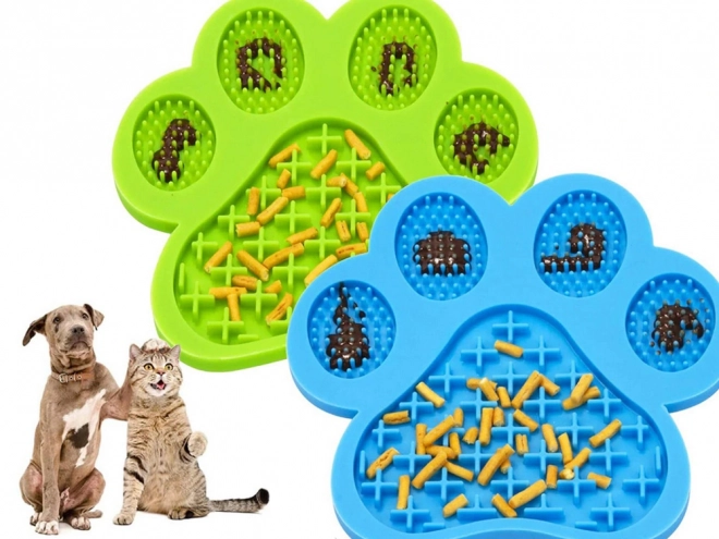 Tapis de léchage anti-stress pour chiens en forme de patte