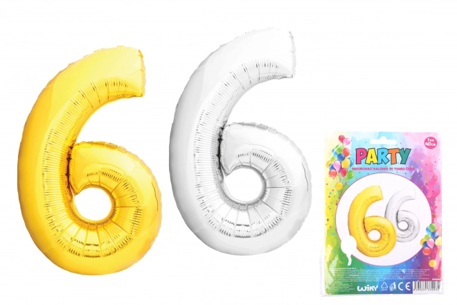 Ballon gonflable en forme de chiffre 6