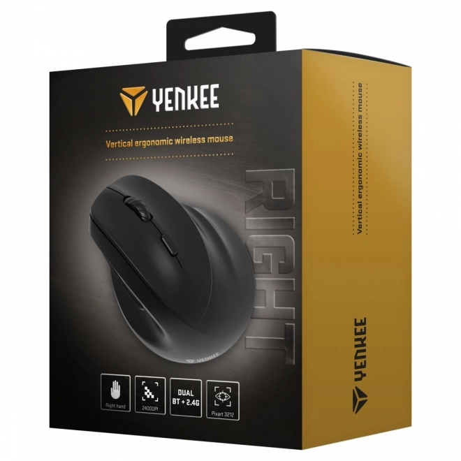 Souris ergonomique sans fil pour droitiers, batterie rechargeable Dual WL+BT