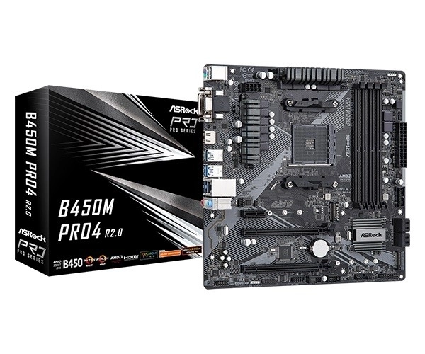ASRock B450M Pro4 R2.0 AM4 uATX carte mère