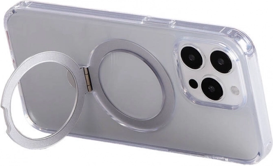 coque de protection magnétique avec support JOYROOM pour iPhone 15 Pro Max, transparente