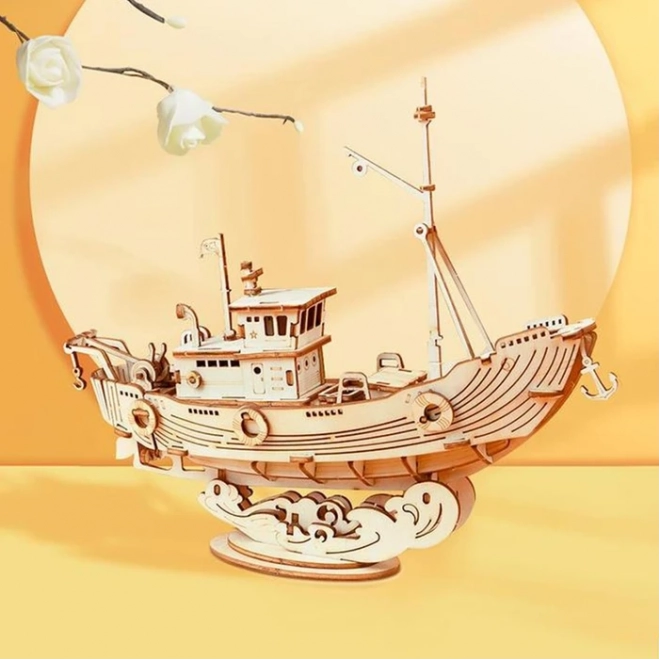 Bateau de pêche - Maquette en bois 3D