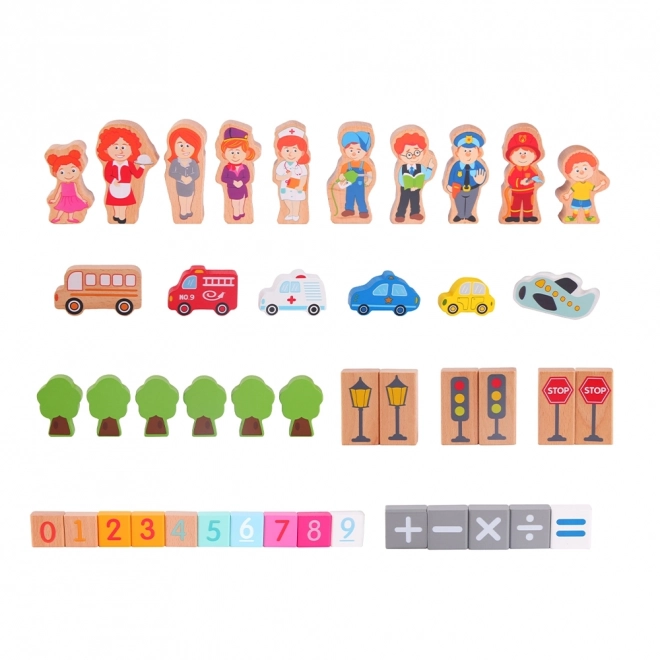 Jeux de construction en bois Construis une ville 120 pcs