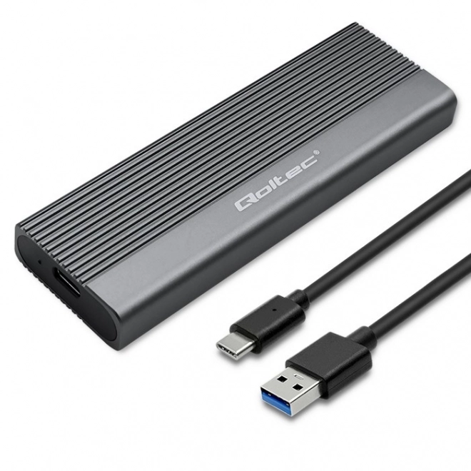 Boîtier en aluminium pour disque M.2 SSD SATA NGFF USB-C 2TB Gris