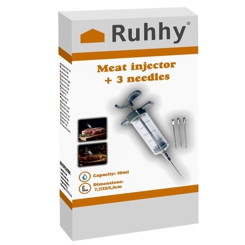 Injecteur pour marinades + 3 aiguilles Ruhhy 23055