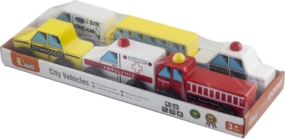 Voitures en bois pour enfants - ensemble de 6 véhicules