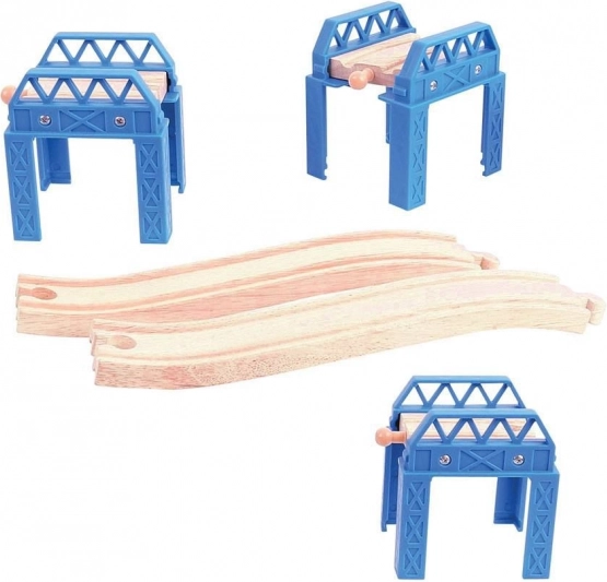 Structure de pont en bois pour circuits de trains Bigjigs Rail