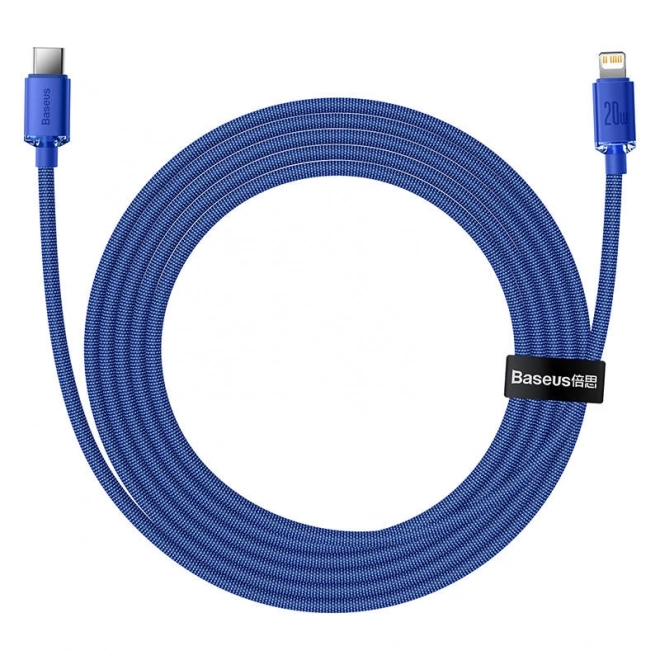 Baseus Crystal Shine câble USB-C vers Lightning 20W PD 2m bleu