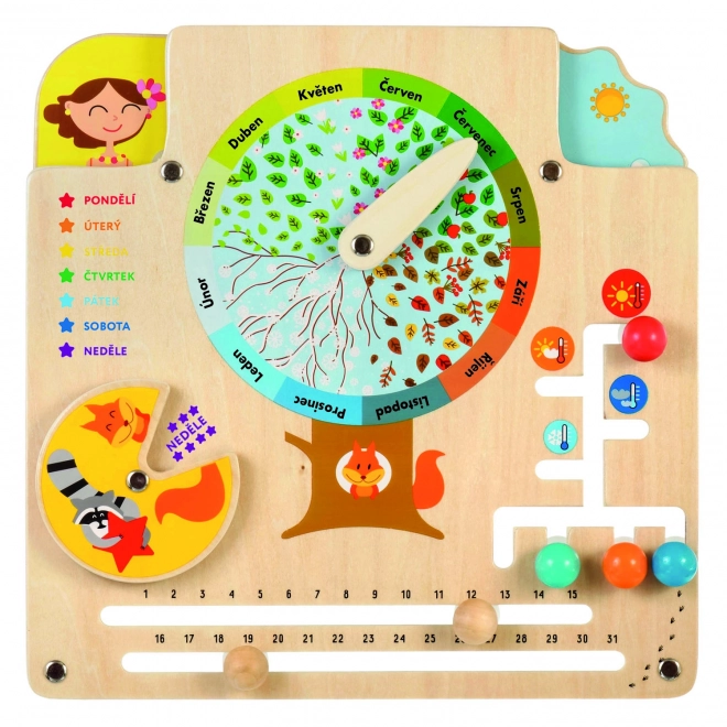 Lucy & Leo Calendrier de la Nature - Planche éducative en bois