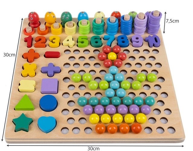 Puzzle en bois à mosaïque avec billes