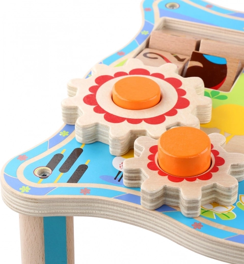 Engrenages rotatifs et perles sur rail