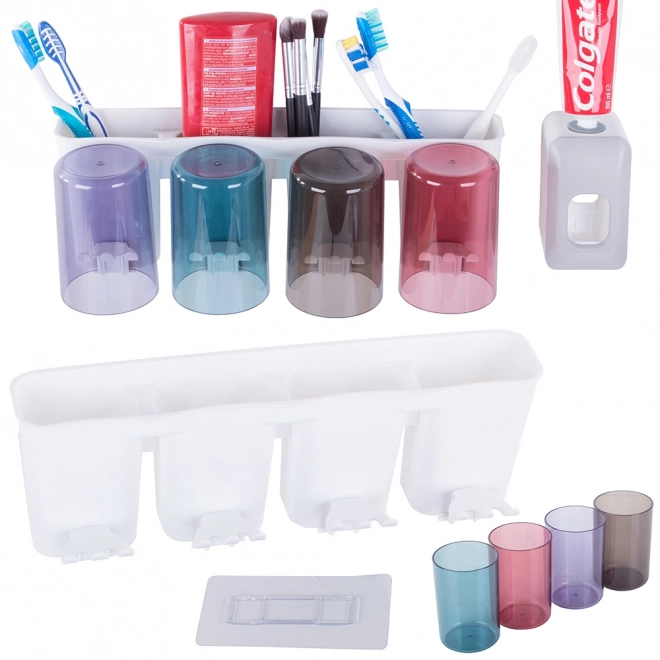 Organisateur pour brosses à dents avec distributeur de dentifrice
