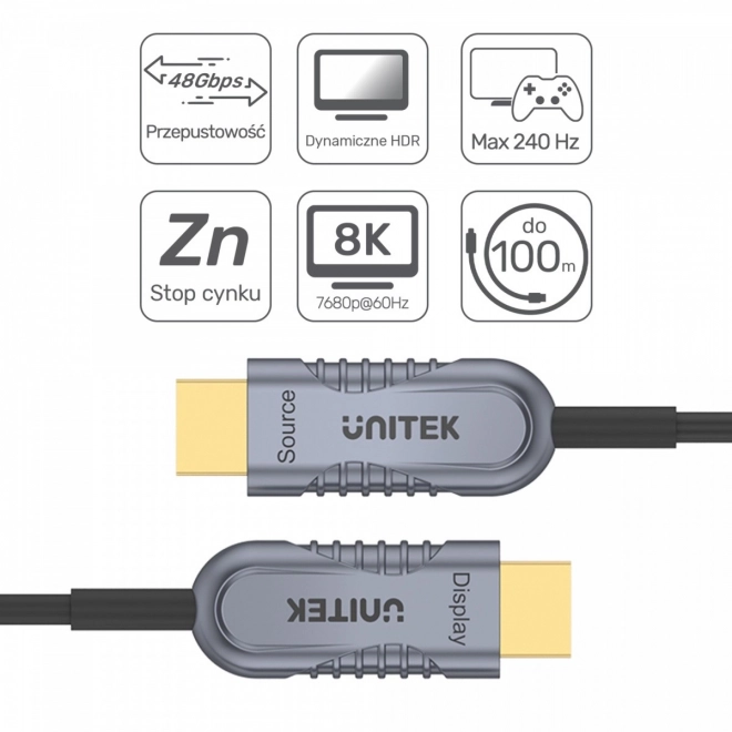 Câble HDMI 2.1 optique AOC 10m 4K 60Hz