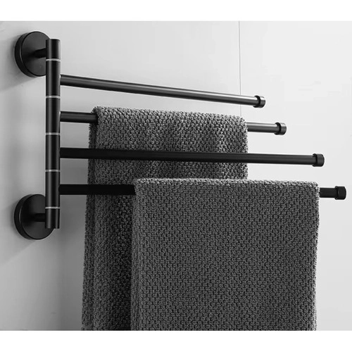 Support mural noir pour serviettes Ruhhy