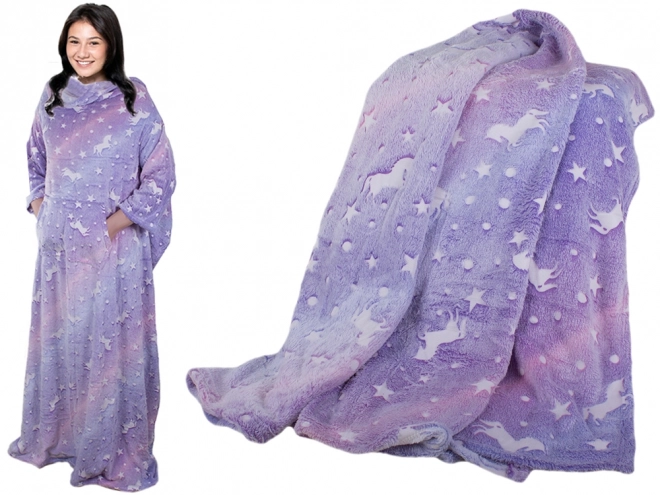 Deka avec manches polaire chaude robe de chambre néon