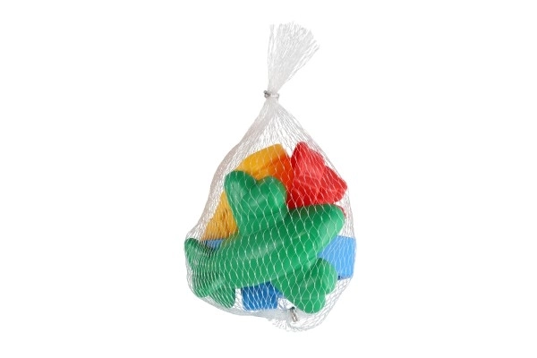 Moules Gâteaux de Sable 4pcs plastique véhicules dans un filet 12m+