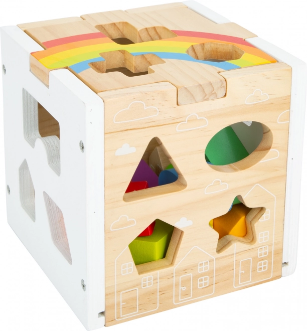 Petit Pied Cube d'insertion motorique arc-en-ciel