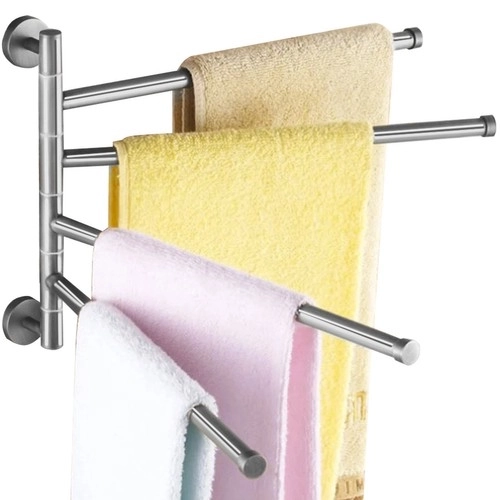 Porte-serviettes de salle de bain argenté au style Loft