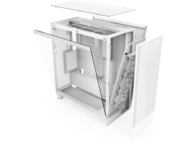 Tour de boîtier d'ordinateur H7 Flow midi avec fenêtre blanche