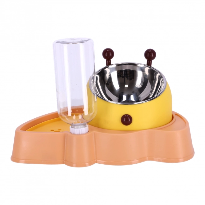 Bols avec distributeur automatique d'eau pour chiens et chats 2 en 1 - rose