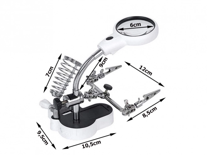 Main professionnelle troisième avec loupe et éclairage LED