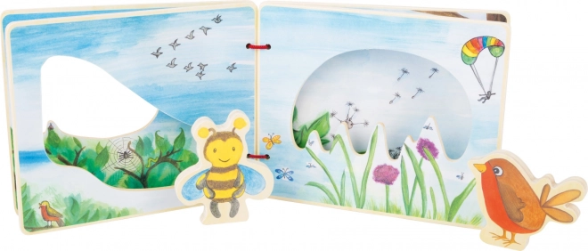 Petit livre illustré en bois Small Foot avec abeille