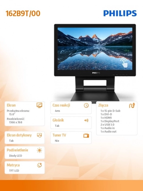 Moniteur 15,6" LED Tactile
