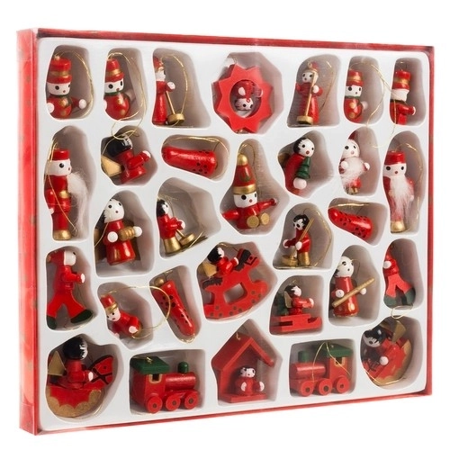 Décorations en bois / décorations pour sapin de Noël 30 pcs