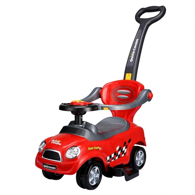 ECOTOYS Trottinette avec sons et barre de guidage Voiture rouge