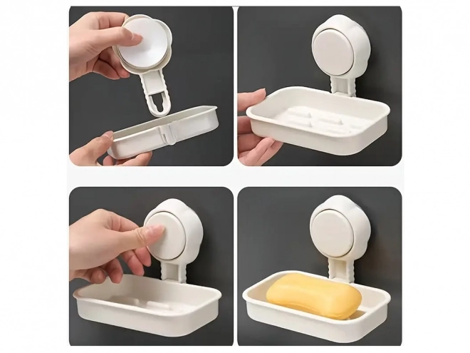 Porte-savon mural avec ventouse pour salle de bain