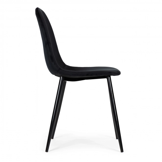 Ensemble de 4 chaises en velours pour salle à manger et salon - noir