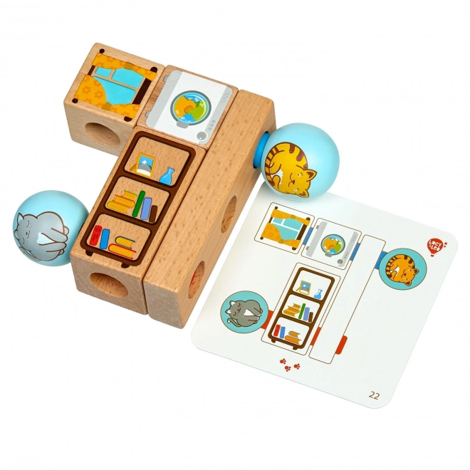 Lucy & Leo Chats Joueurs - Puzzle en Bois avec Modèles