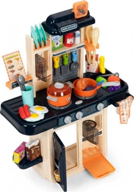 Cuisine Enfant Avec Générateur De Vapeur LED 42 Accessoires Bleu Marin