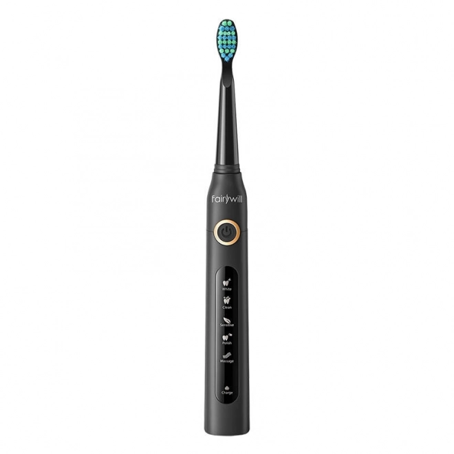 Brosses à dents soniques avec jeu de têtes et étui FairyWill FW-507 (noir et blanc)