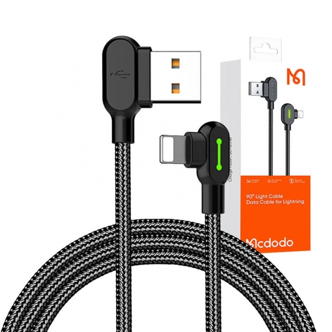 Câble USB-Lightning, Mcdodo CA-4673, d'angle, 1,8 m (noir)