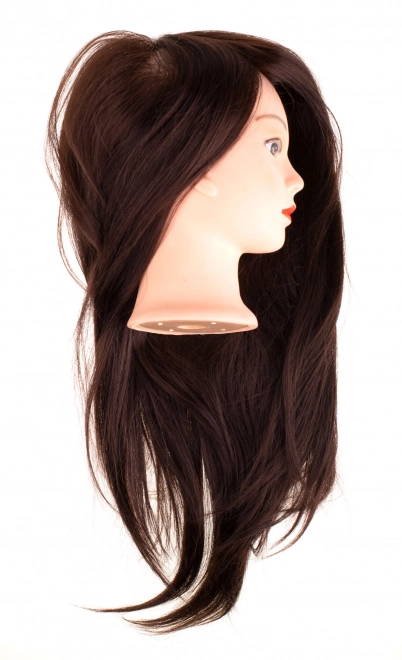 Tête de formation de coiffure cheveux naturels bruns