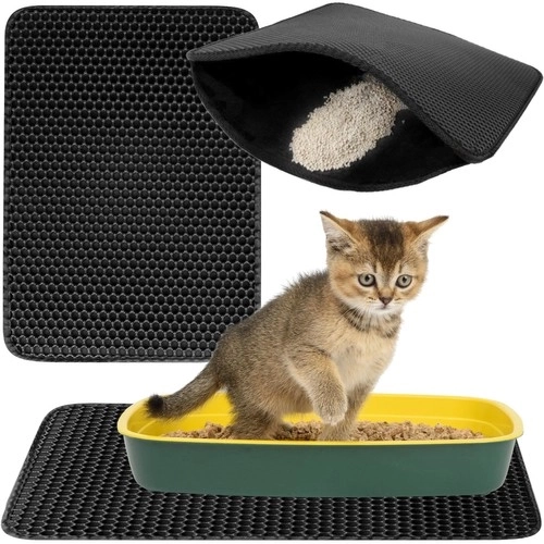 Tapis sous litière pour chat