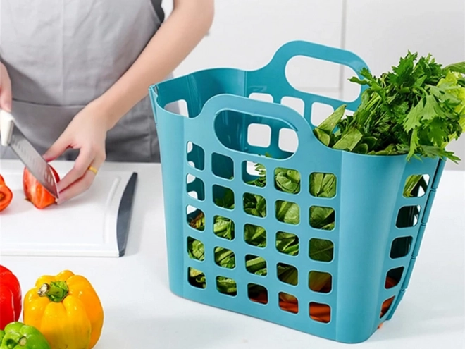 Panier pliant en plastique pour courses et linge