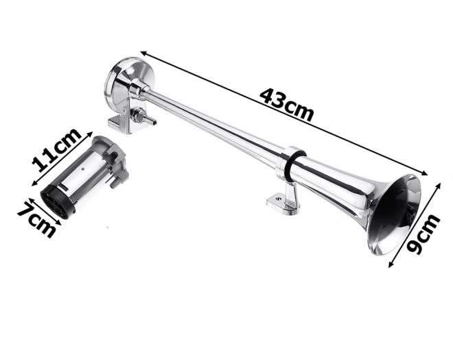 Klaxon pneumatique Chrome avec compresseur 12V