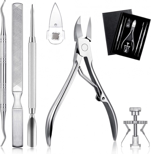 Kit pour ongles incarnés avec pinces et outils en acier inoxydable