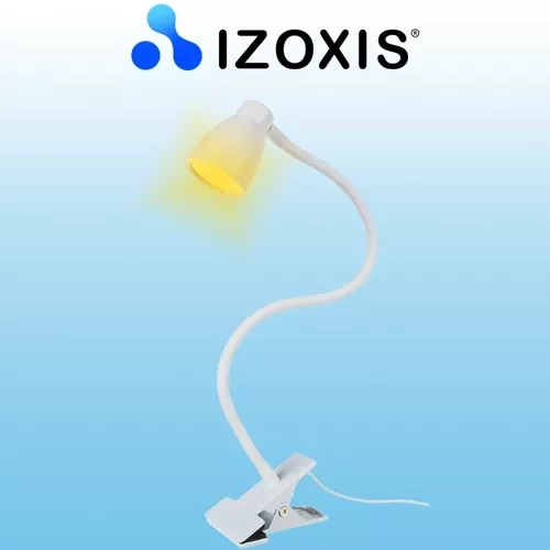 Lampe de table blanche avec pince Izoxis