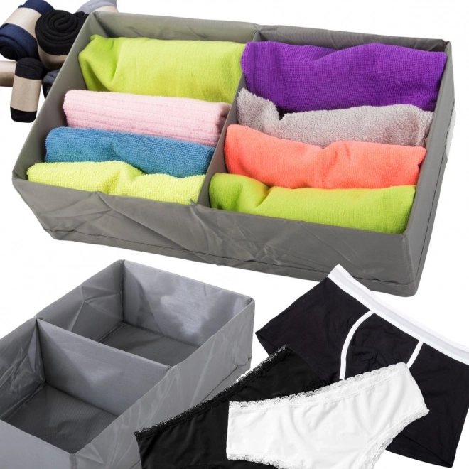Organisateur de tiroir pour sous-vêtements avec séparateur gris