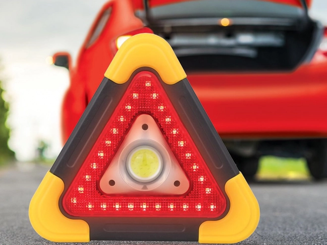 Triangle d'avertissement avec lampe LED et powerbank