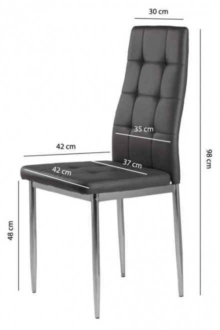 Ensemble de 4 chaises grises modernes avec assise capitonnée