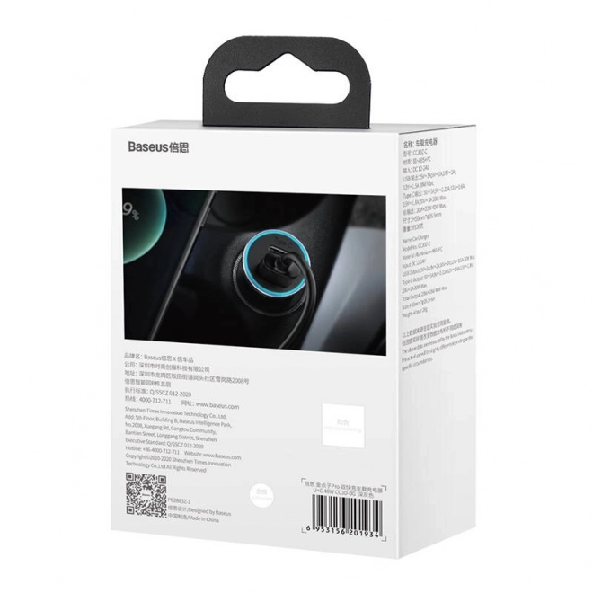 Chargeur de voiture Baseus avec USB et USB-C, 40W