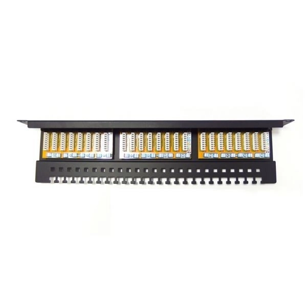 Panneau de brassage 19" avec 24 ports, catégorie 6, type U/UTP