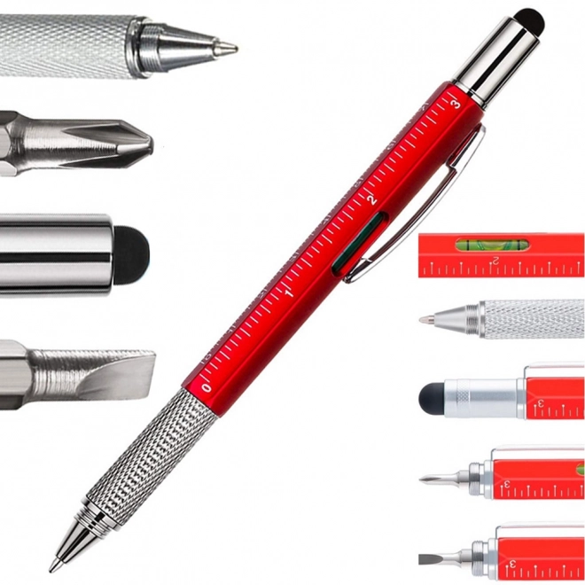 Stylo multifonction multitool 6 en 1 avec niveau à bulle