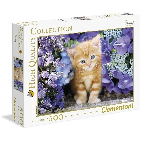 Puzzle chaton dans les fleurs 500 pièces