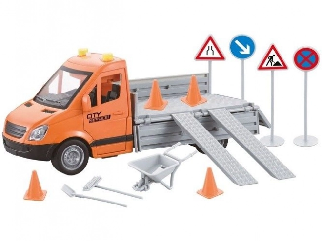 Voiture de services municipaux avec signalisation routière - à inertie