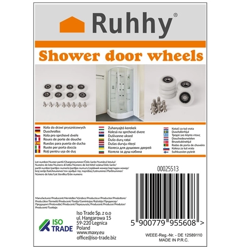 Roues pour cabine de douche Ruhhy